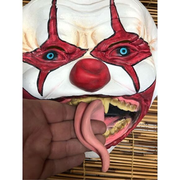 Halloween Mens Womans Snake Tongue Evil Clown Mask Latex - Picture 3 of 6